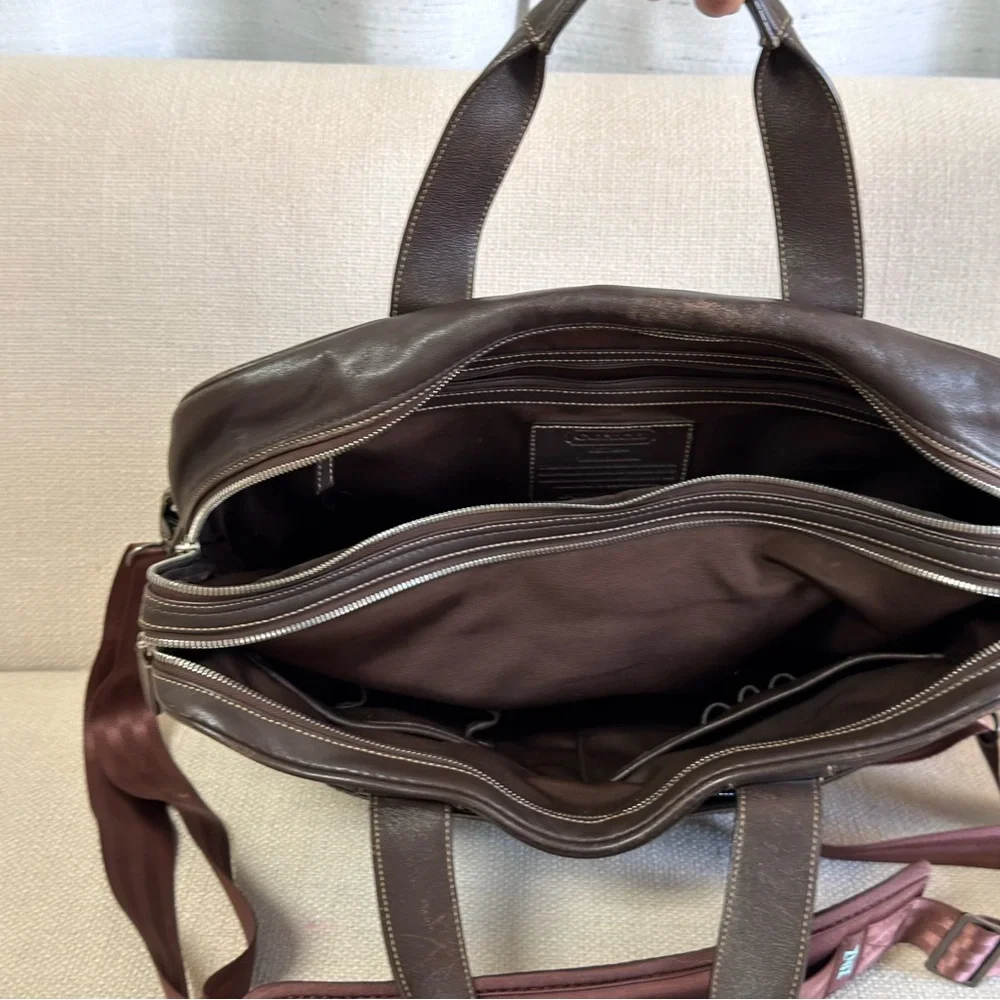 Coach brown leather briefcase